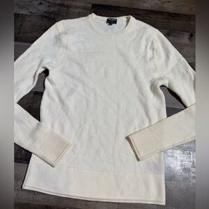 Todd Snyder Italian Merino Wool Waffle Knit Crewneck Sweater Ivory Size S